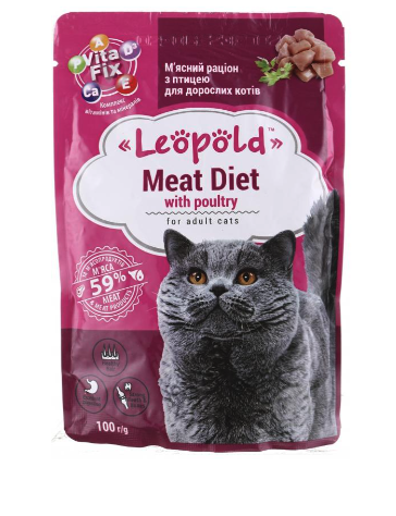 Корм Леопольд М'ясний раціон з птицею 100 г